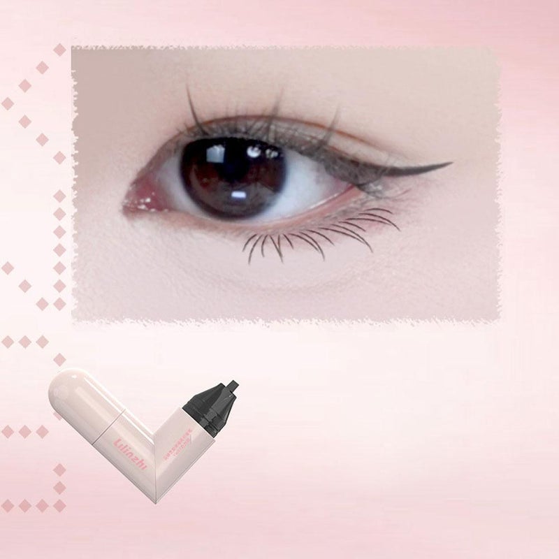 Lilinzhi Rotating Eyeliner Stamp Pen: Quick-drying, waterproof, smudge-proof, long-lasting, one-stamp application, compact and portable.